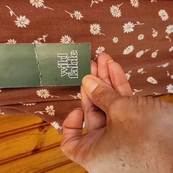 Brown Spaghetti Strap Maxi Dress with White Flowers - Picture 3 of 5